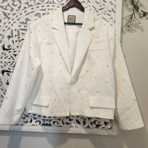 ORTTU NAOKI JACKET PEARLS LOSS FIT RETAIL $295 Color: Off-white NWOT ONE SIZE